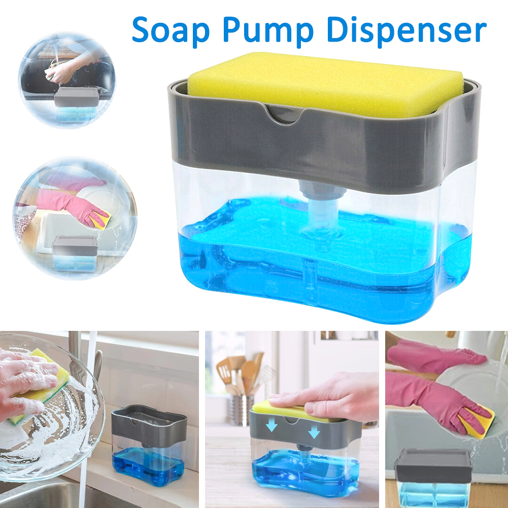 2 in 1 Dish Washing Soap Dispenser Cleaning Brush