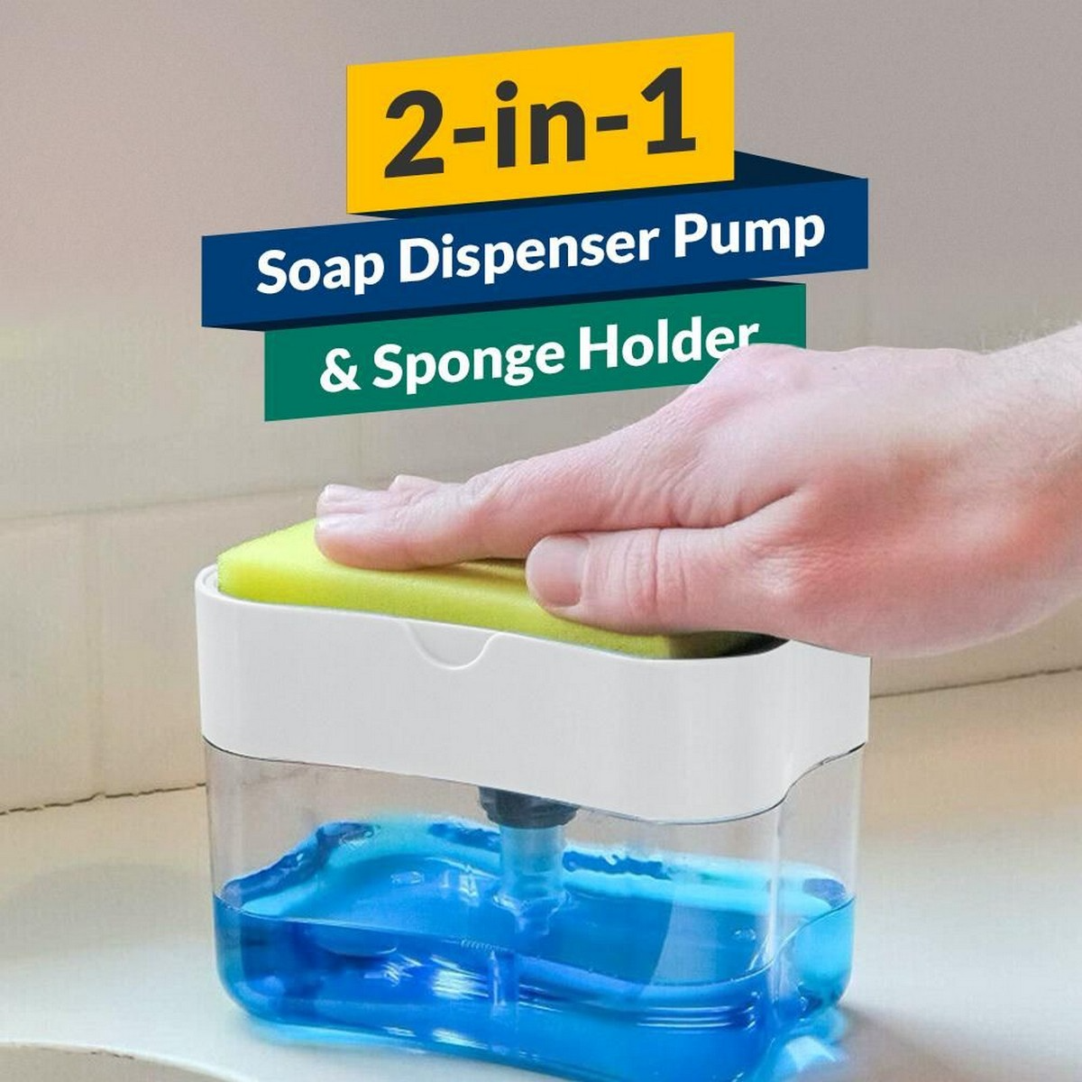 2 in 1 Dish Washing Soap Dispenser Cleaning Brush