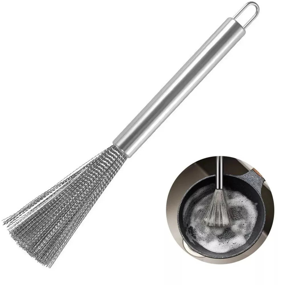 1 PC Steel Wire Ball Brush with Long Handle